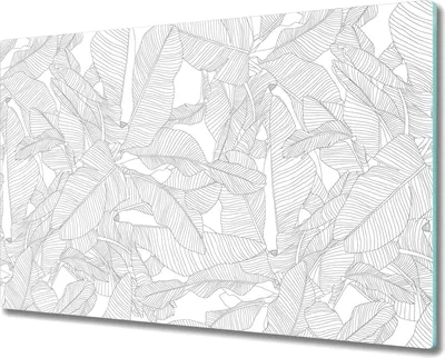 Produktbild von Glas-Herdabdeckplatte Glaskeramikkochfeld-Abdeckung Spritzschutz - 80x52 cm - Zarte Bananenblätter