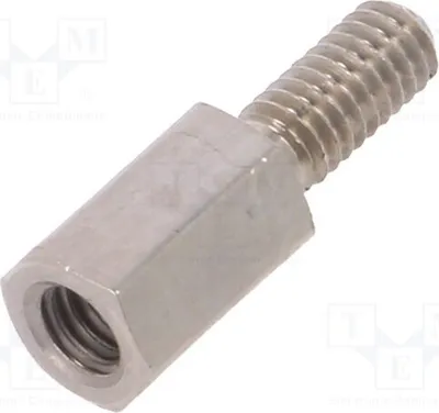 Productafbeelding van 10 afstandsmuffen met schroefdraad, 6 mm binnendiameter: M2,5, buitendiameter: M2,5, artikelnummer 2112X06, afstandselement