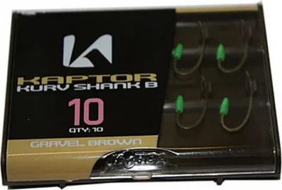 Produktbild von Korda Kaptor Kurv Shank (B) Karpfenhaken, Größe:10, Farbe:Grün