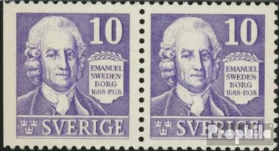Produktbild von Briefmarken Schweden 1938 Mi 243Dl/B Paar postfrisch Svedenborg