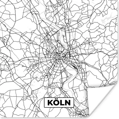 Produktbild von MuchoWow® Poster Köln - Karte - Stadtplan - Karte 100x100 cm - Babyzimmer
