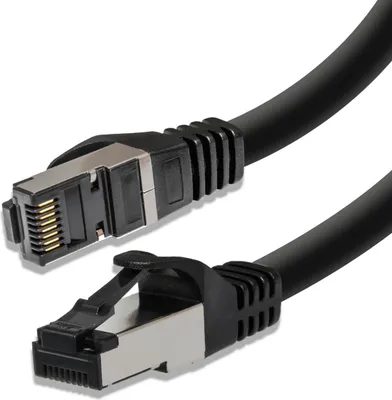 Produktbild von CAT 8.1 Patchkabel LAN S/FTP Schwarz 0,5 Meter HD Receiver PVR Ready