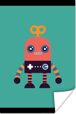 Produktbild von MuchoWow® Poster Roboter - Spielzeug - Gesicht - Rosa - Jungen - Kinder 120x160 cm - Wandbilder
