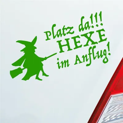 Produktbild von Auto Aufkleber Platz da!!! Hexe im Anflug! Girl 10x20 cm Hellgrün Sticker Heckscheibenaufkleber