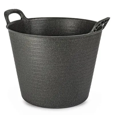Produktbild von Plasticforte Flexibler Eimer - schwarz - 42 l - Kunststoff - rund - 45 cm