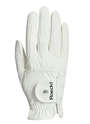 Obrázek produktu pro Roeckl ROECK-GRIP PRO bílé unisex jezdecké rukavice, Roe17_Gr.:7