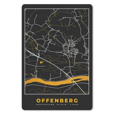 Produktbild von MuchoWow® Mauspad Mousepad Deutschland - Schwarz und Gold - Offenberg - Stadtplan - Karte 40x60 cm - Mousepads - Maus Mat - Pad - Mausunterlage - Schreibtisch Accesoire