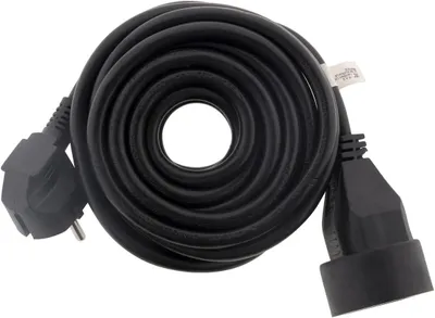 Productafbeelding van Zenitech Verlengkabel - 16 A - 2P+T - HO5VV-F 3G1,5 mm² - Zwart - 5 m