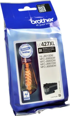 Produktbild von Brother LC-427XLBK, Hohe (XL-) Ausbeute, Schwarz, Tinte auf Pigmentbasis, 1 Stück(e), 6000 Seiten, Einzelpackung