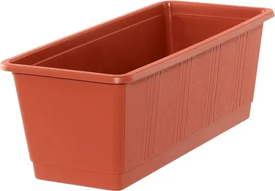 Produktbild von Geli Balkonkasten STANDARD Terracotta mit Holzstruktur 40 cm - Kunststoff