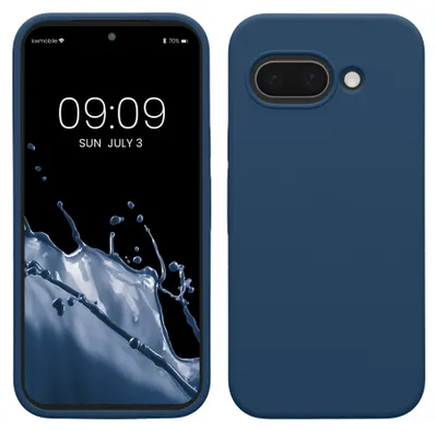 Produktbild von kwmobile Handyhülle für Google Pixel 9a Hülle, für Pixel 9a Case - Hülle Silikon - kabelloses Laden - Marineblau