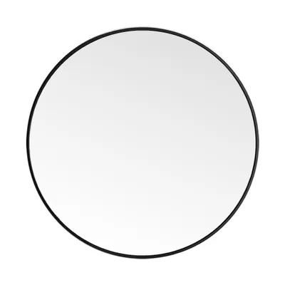 Produktbild von 60cm Schwarz Rund Spiegel Dekorative HD Wandspiegel Badspiegel Wohnzimmer Schminkspiegel
