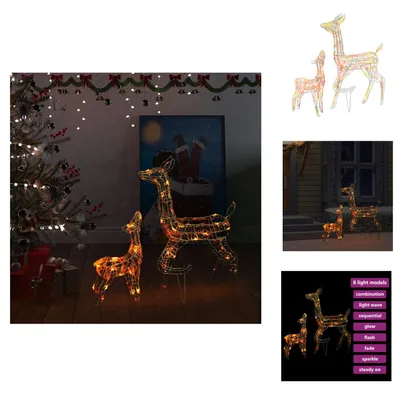 Productafbeelding van vidaXL LED-rendierfamilie kerstdecoratie, acryl, 160 LED-lampjes - kerstverlichting