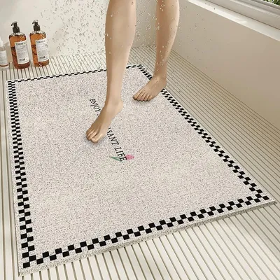 Produktbild von Duschmatte rutschfest 75x100 cm PVC mit Ablaufloch für Nassbereiche