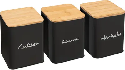 Produktbild von Set 3 Zucker Kaffee Tee Container Tutumi 391890 3 Black