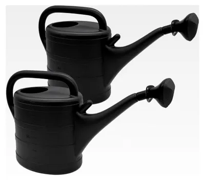 Produktbild von Gießkanne aus Kunststoff 10 Liter anthrazit - 2er Set - Gartengießkanne mit abnehmbarer Brause - Kanne für Haus und Garten zur Pflanzenbewässerung