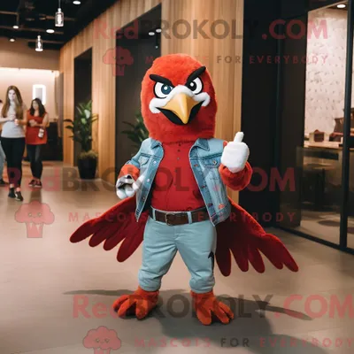 Imagen del producto de Disfraz REDBROKOLY de mascota Red Hawk vestido con Mom Jeans y relojes inteligentes