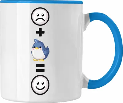 Produktbild von Trendation - Vogel Tasse Geschenk für Vogel Liebhaber  :( + Vogel = :) Lustige Geschenkidee Geburtstag (Blau)