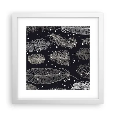 Produktbild von Gerahmtes Poster - Weißer Rahmen - Federn Grafiken Gliederung - 30x30 cm - Wand Bild - Wanddeko - Wandbilder - Wandposter - Bilderrahmen - Bilder - Kunstdruck - Wandbild - P2WAC30x30-4244
