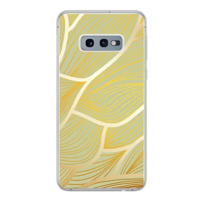 Produktbild von MuchoWow® Handyhülle Schutzhülle Hülle für Samsung Galaxy S10e Goldene Wellen auf grünem Hintergrund Silikon Softcase Handy Hülle - Handy