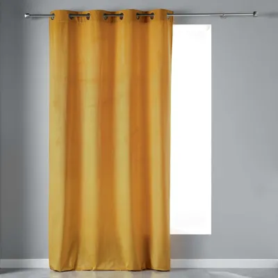 Image de Rideau a oeillets velours 140 x 240 cm Velvetina Jaune