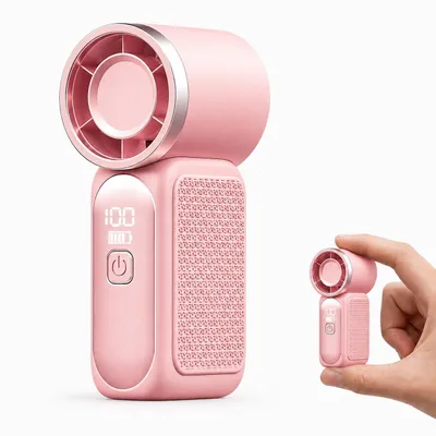 Produktbild von USB Mini Ventilator mit Kühlfunktion, 15000 U/min, 3000mAh Akku, Handheld Design, Digitalanzeige, Graue Farbe – Ideal für Büro und Outdoor