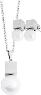 Produktbild von Edelstahlschmuckset, Kette und Ohrringe