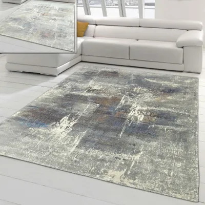 Produktbild von Wohnzimmerteppich – abstraktes Muster – mehrfarbig grau blau Größe - 160x230 cm