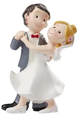 Hochzeitsfigur tanzendes Brautpaar, 8 cm, Polyhars
