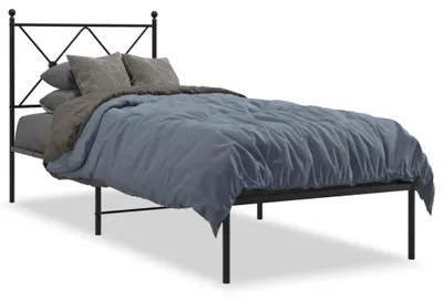Obrázek produktu pro vidaXL Postel s čelem kovová černá 80x200 cm