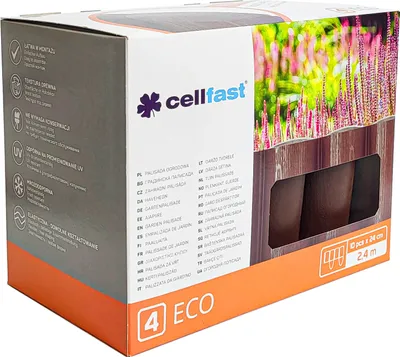 Produktbild von Cellfast Gartenpalisade 4 ECO Rasenkante Garten Natürlicher Look Braun 7,2 m