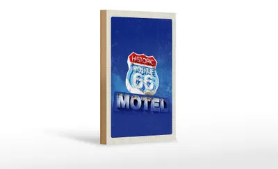 Produktbild von Holzschild Reise 12x18 cm Amerika USA Route 66 Historic Motel