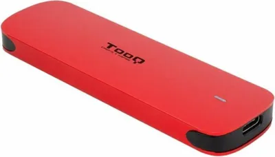 Imagen del producto de TooQ TQE-2201R, carcasa para SSD, M.2, PCI Express, 10 Gbit/s, conectividad USB, color rojo