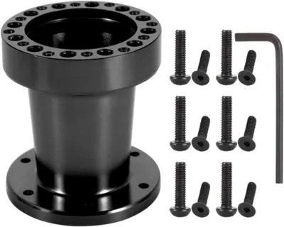 Produktbild von 3 Zoll Universeller Auto Lenkradnaben Adapter Kit - Aluminium Spacer - Schwarz