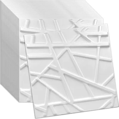 Zdjęcie produktu dla Verdico | Panele ścienne z polistyrenu 3D - Biały - 50x50 Cm - 24 sztuki - Panele sufitowe - 6 m2