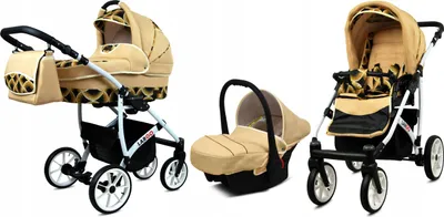 Obrázok produktu pre BabyLux® Largo | Kočík 3v1 Set | Zlatá dúha | Kombinovaný kočík | Set kočíkov | Detský kočík