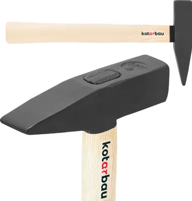 Produktbild von KOTARBAU® Hammer 0,4 kg Schlosserhammer mit Holzstiel 26 cm Vorschlaghammer mit robustem Kopf Ergonomisch Heimwerker Werkzeug Stahl
