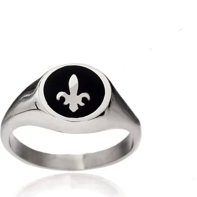 Produktbild von Karisma Edelstahl Ring Bourbonische Lilie mit Schwarze Beschichtung - SRL001 - 59 (18.8)