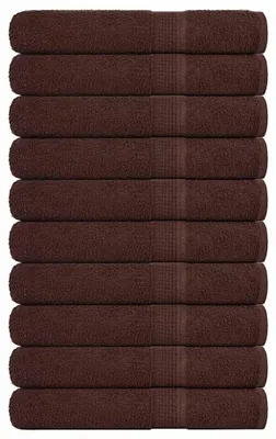 Image de vidaXL Serviettes de sauna FROGN, lot de 10, marron, 80 x 200 cm, 360 g/m²