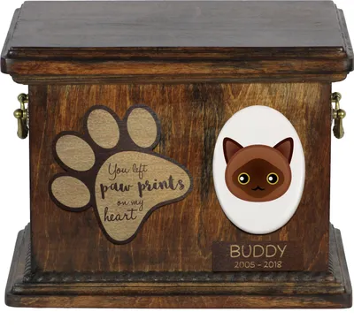 Obrázek produktu pro Burmese - Urna na popel kočky, personalizovaná urna s rytinou, pamětní krabička na popel kočky značky Art-Dog.