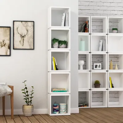 Zdjęcie produktu dla DECORTIE Multi Nowoczesny regał na książki Biały, 32 x 22 x 167 cm