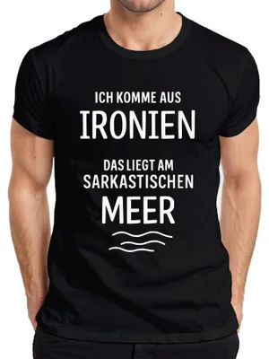 Obrázok produktu pre Pochádzam z ironického sarkastického mora sarkazmus humorný darček pánske tričko, čierne, XXL