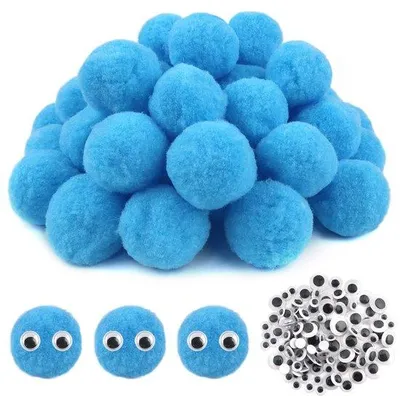 Produktbild von Gummipompons 50 Stück 50 mm Groß Plüsch - Dekorationsmaterial - Bastelware - Bastelbedarf