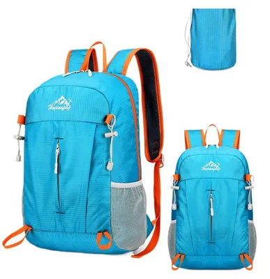 Produktbild von Leichter faltbarer Outdoor-Rucksack unter 20 L – tragbarer Wanderrucksack für Trekking, Sport und Radfahren, zusammenfaltbar und verstaubar，Light Blue