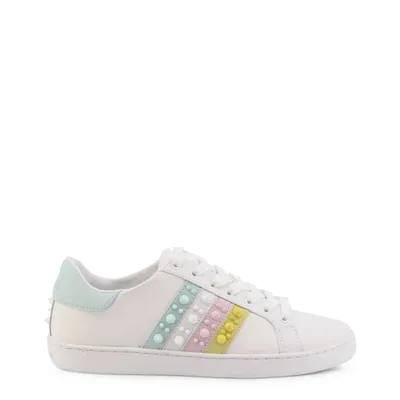 Produktbild von Guess Jacobb Frauen Schnürung Leder Stud Turnschuhe Weiß Blau – undefined / Weiß Blau