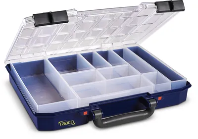 Produktbild von raaco CarryLite 55 4x8-10, Blau, Polycarbonat (PC), Polypropylen (PP), 337 mm, 278 mm, 57 mm, 924 g