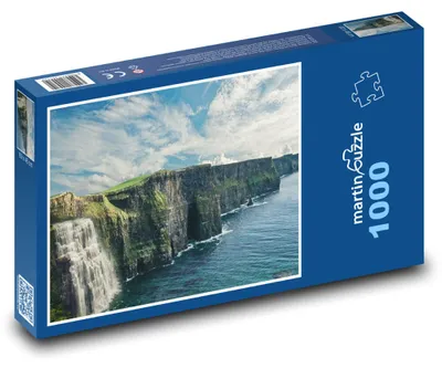 Produktbild von Puzzle 1000 Majestätischer Wasserfall und Meeresklippen - martinpuzzle