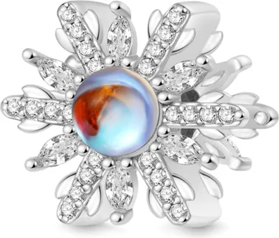 Produktbild von Gnoce Charm funkelnde Schneeflocke Silber HYC052