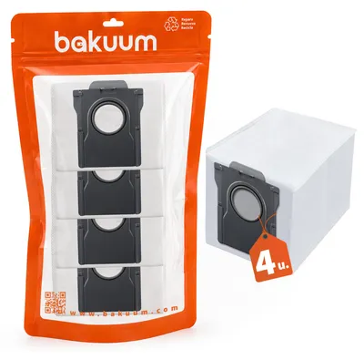 Staubsaugerbeutel 4er-Pack für Conga X50/X70, weiß