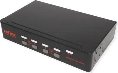 Produktbild von ROLINE DisplayPort USB 2.0 KVM Switch, 1 User - 4 PC